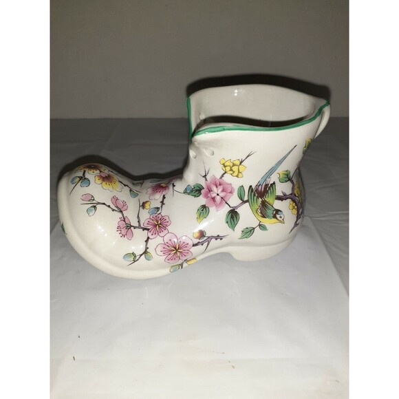 Vintage Old Foley James Kent Staffordshire "Chinese Rose" Porcelain Shoe Pink - Picture 1 of 12